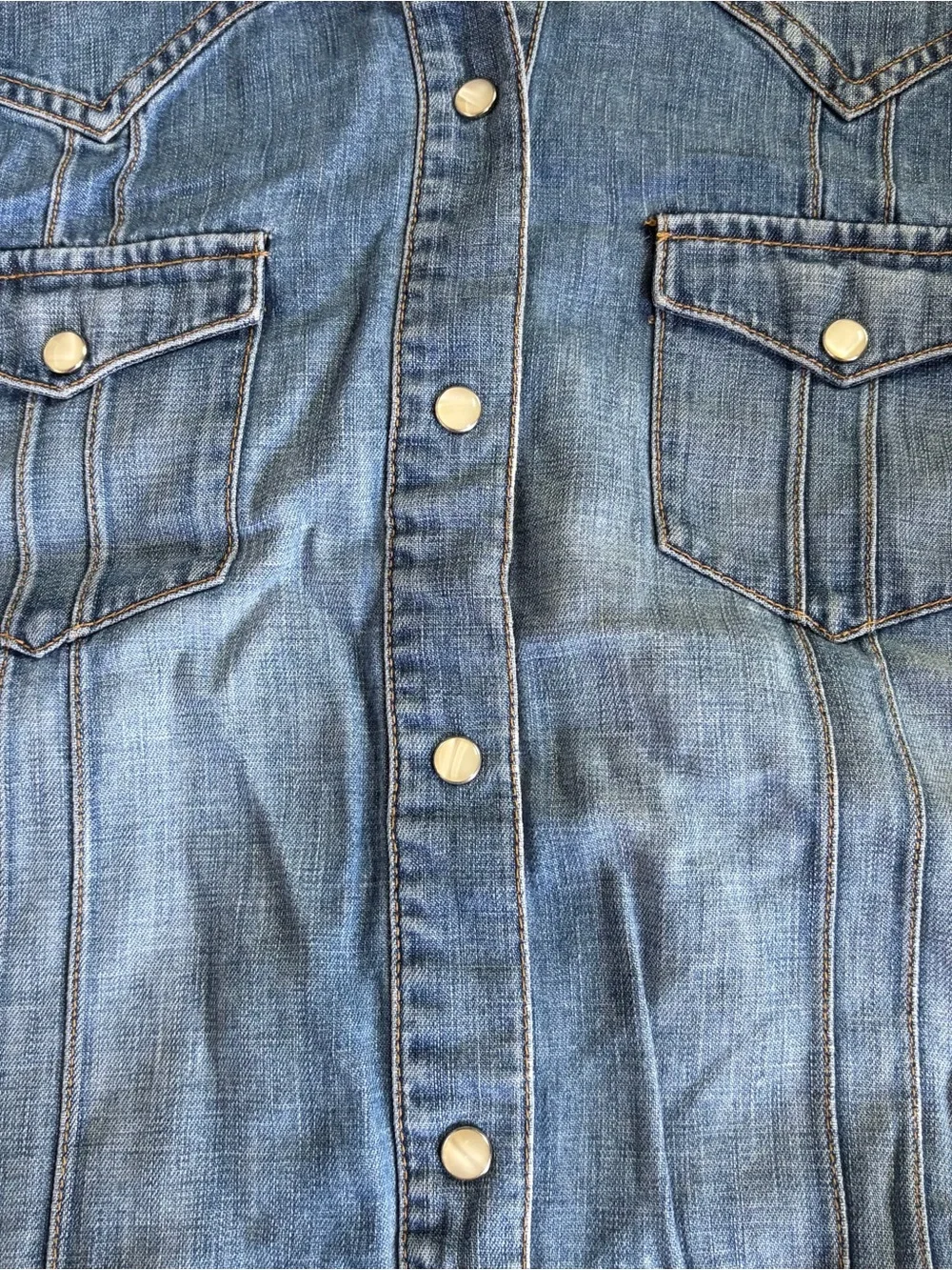 GAP Classic Denim Western Snap-Front Shirt - Blue - Picture 5 of 5